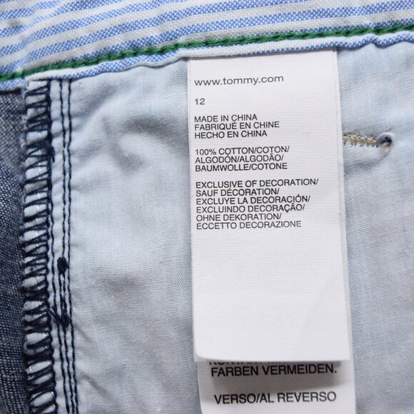 Tommy Hilfiger Denim Skirt Women 12 Blue Preppy Twee Cotton Nautical Retro Casua - Picture 8 of 12